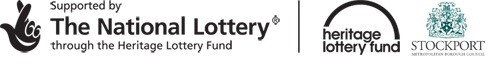 Sponsor Logos Heritage Lottery Fund and Stockport Metroplolitan Borough Council