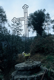 Click to enlarge image of modern equivalent Dolce Aqua cross in Italy defining border of Abbey Lands